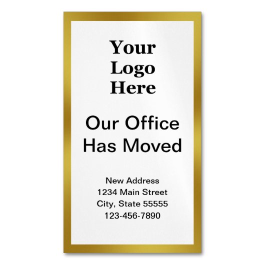 私たちのオフィスは白い動きの発表を動かした マグネット名刺 (正面縦)