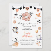 私たちのカボチャ女の子ハロウィーン誕生日任意の年 招待状 (正面)