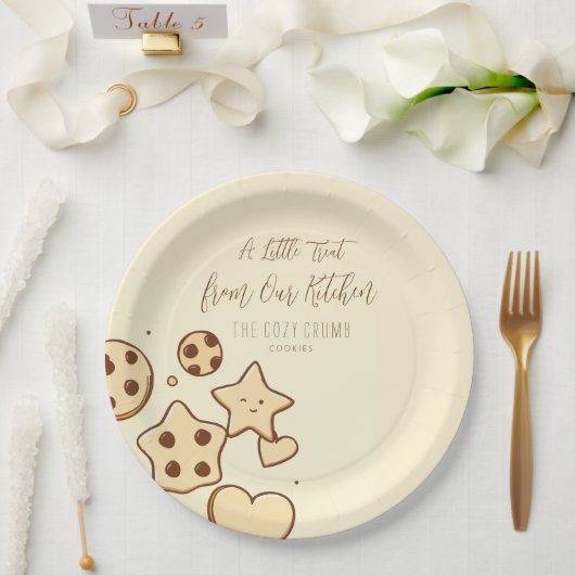 私たちのキッチン（クリーム）から少しトリートメント ペーパープレート (ウェディング)