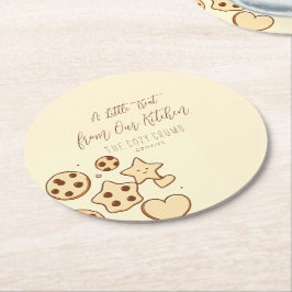 私たちのキッチン（クリーム）から少しトリートメント ラウンドペーパーコースター