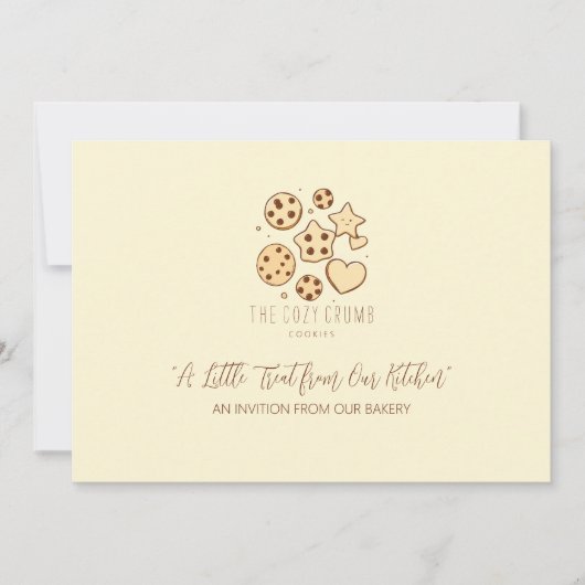 私たちのキッチン（クリーム）から少しトリートメント 招待状 (正面)