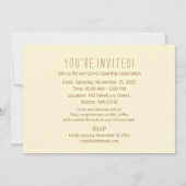 私たちのキッチン（クリーム）から少しトリートメント 招待状 (裏面)