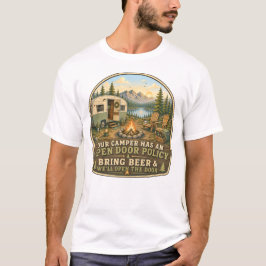 私たちのキャンパーはオープンドアポリシーTシャツを持っています Tシャツ