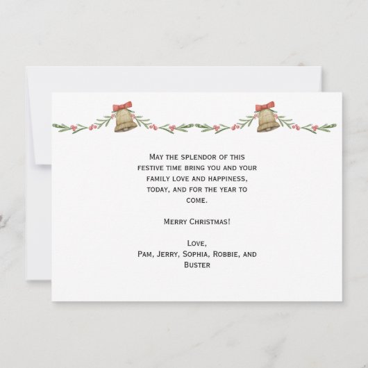 私たちのキャンピングカーからあなたのところへクリスマスを祝って シーズンカード (裏面)