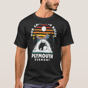 私たちのキャンプ私たちのルールプリマウスキャンピングバーモントキャンパー Tシャツ