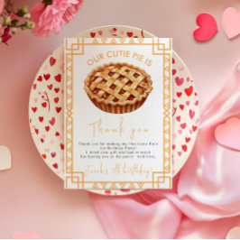 私たちのキューティーパイ 1歳の誕生日パーティー サンキューカード