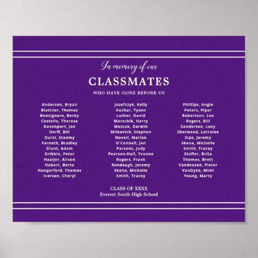 私たちのクラスメートの学校の懇親会の記憶に紫 ポスター (正面)