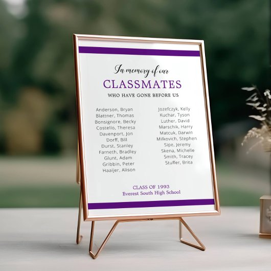 私たちのクラスメートの紫色の懇親会メモリアル ポスター