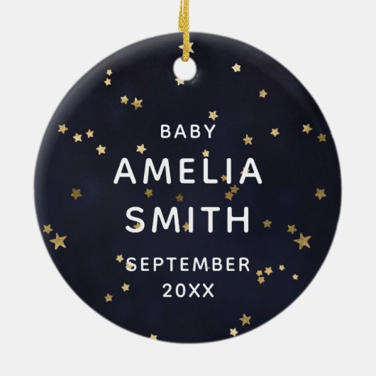 私たちのクリスマスで永遠に赤ちゃん女の子のハート セラミックオーナメント (裏面)