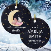 私たちのクリスマスで永遠に赤ちゃん女の子のハート セラミックオーナメント