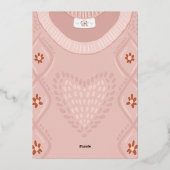 私たちのクリスマスのお気に入りのもの赤面ピンク 箔シーズンカード (裏面)