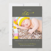 私たちのクリスマススタースタイリッシュベビーフォトモダン誕生 シーズンカード (正面)