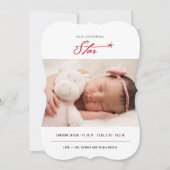 私たちのクリスマススタースタイリッシュベビーフォトモダン誕生 シーズンカード (正面)