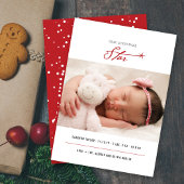 私たちのクリスマススタースタイリッシュベビーフォトモダン誕生 シーズンカード