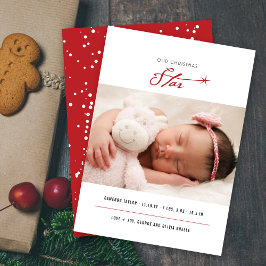 私たちのクリスマススタースタイリッシュベビーフォトモダン誕生 シーズンカード
