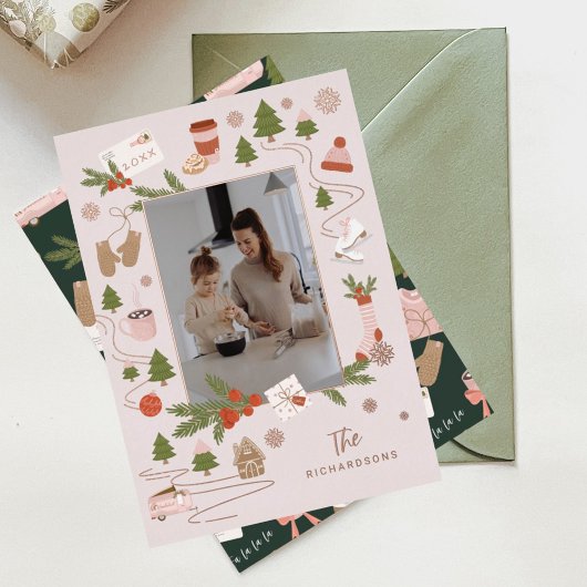 私たちのクリスマスツお気に入りのリーのいくつかのおもしろい写真 箔シーズンカード