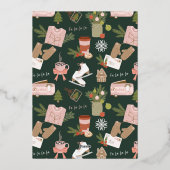 私たちのクリスマスツお気に入りのリーのいくつかのおもしろい写真 箔シーズンカード (裏面)