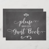 私たちのゲストブックにサインしてください ウェディングサイン (正面/裏面)