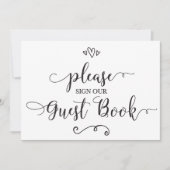 私たちのゲストブックにサインしてください ウェディングサイン 招待状 (正面)