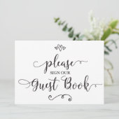私たちのゲストブックにサインしてください ウェディングサイン 招待状 (スタンド正面)