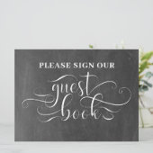 私たちのゲストブックにサインしてください ウェディングテーブルカード 招待状 (スタンド正面)