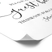 私たちのゲストブックにサインを グリーンウェディングのサイン ポスター (角)