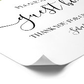 私たちのゲストブックにサインを グリーンウェディングのサイン ポスター (角)