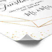 私たちのゲストブックに署名してください上品な赤面ピンクフローラ ポスター (角)