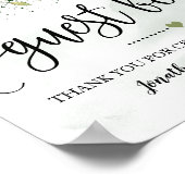 私たちのゲストブックに署名してください ウェディング ユーカリ 多肉植物 ポスター (角)