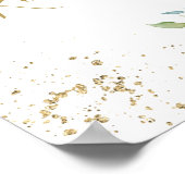 私たちのゲストブックに署名フローラダスクピンクと金ゴールド ポスター (角)