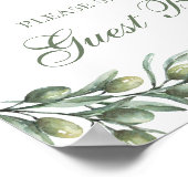 私たちのゲストブックに署名。オリーブ。イタリアン結婚 ポスター (角)