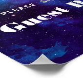 私たちのゲストブックに署名。宇宙ナイト・ネイビー結婚ズ ポスター (角)