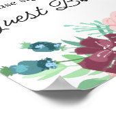 私たちのゲストブックに署名。紫色のボホガーデンの花。 ポスター (角)