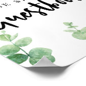 私たちのゲストブックのユーカリにサイン結婚して ポスター (角)