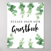 私たちのゲストブックのユーカリにサイン結婚して ポスター (正面)