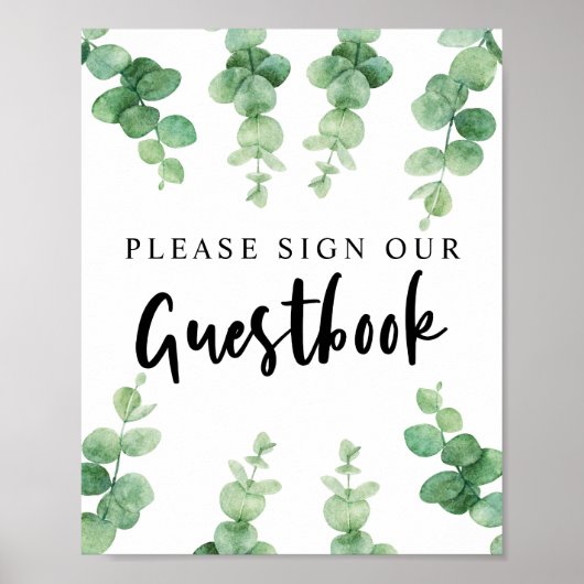 私たちのゲストブックのユーカリにサイン結婚して ポスター