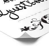 私たちのゲストブックの書道にサイン結婚して ポスター (角)