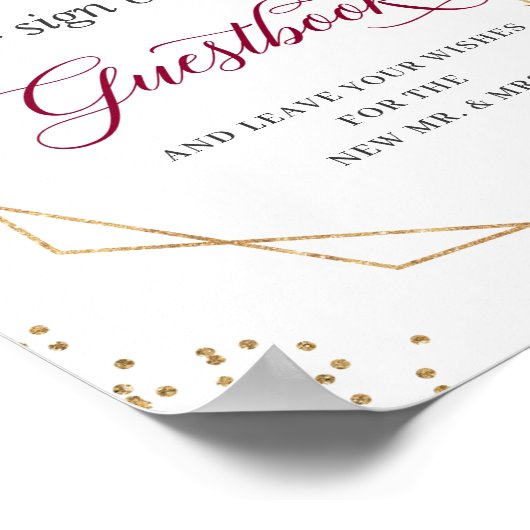 私たちのゲストブックブルゴーニュのフローラ枠に署名して ポスター (角)