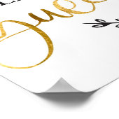 私たちのゲストブックホワイト金ゴールドにサイン結婚する ポスター (角)