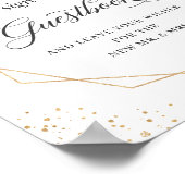 私たちのゲストブック幾何学的ユーカリに署名して ポスター (角)