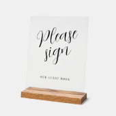 私たちのゲストブック結婚のアクリルに署名して アクリルサイン (傾斜)