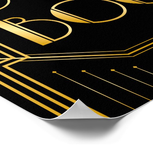 私たちのゲストブック結婚のサインに署名 | Gatsbyアールデコ ポスター (角)