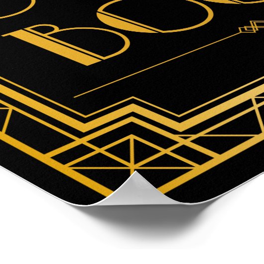 私たちのゲストブック結婚のサインに署名 | Gatsbyアールデコ ポスター (角)