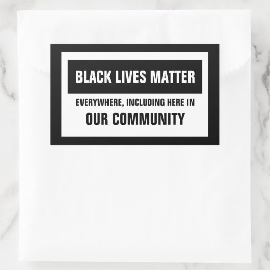 私たちのコミュニティの至る所で黒い生活が重要 長方形シール (バッグ)