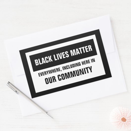 私たちのコミュニティの至る所で黒い生活が重要 長方形シール (封筒)