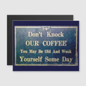 私たちのコーヒーヴィンテージ看板ダークブルーをノックしない (正面/裏面)