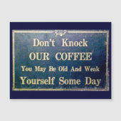 私たちのコーヒーヴィンテージ看板ダークブルーをノックしない (正面)