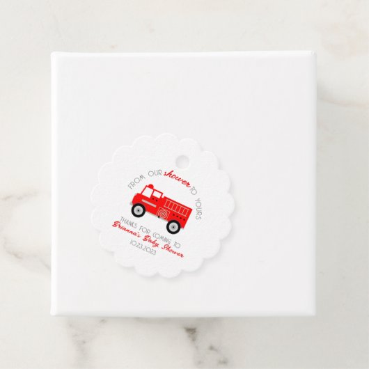 私たちのシャワーからあなたの赤ちゃんシャワーへの消防車 フェイバータグ (インサイチュ)