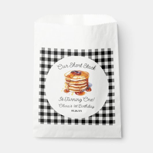 私たちのショートスタックパンケーキブレックファーストバースデーパーティー フェイバーバッグ (正面)