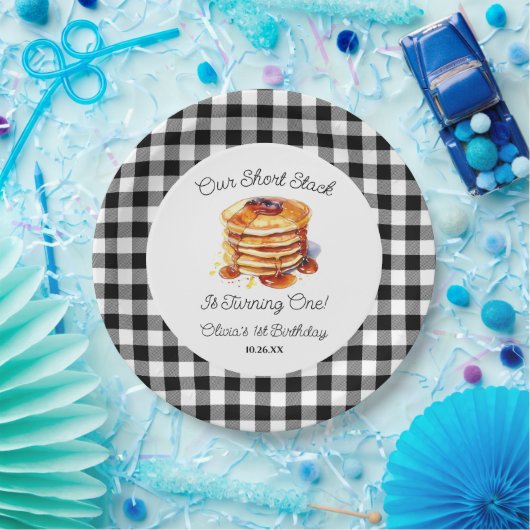 私たちのショートスタックパンケーキブレックファーストバースデーパーティー ペーパープレート (パーティー)